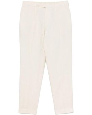 Dell'Oglio Linen Tapered Trousers - White