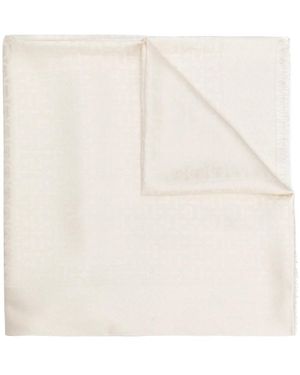Ferragamo Gancini Silk And Wool Stole - Natural
