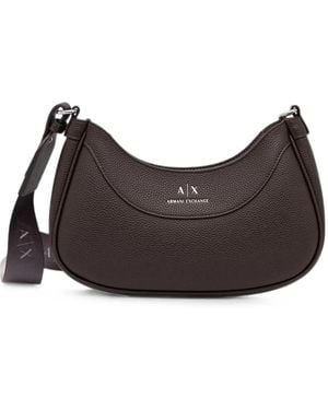 ARMANI EXCHANGE Logo-Print Shoulder Bag - Brown
