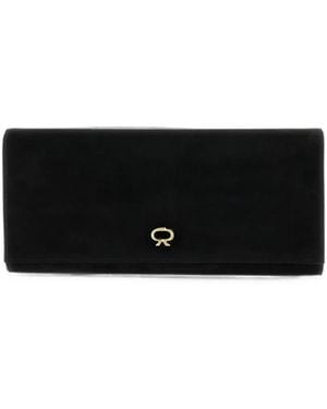 Gianvito Rossi Monica Suede Clutch Bag - Black