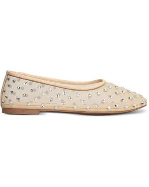 Bibi Lou Crystal-Embellished Ballet Flats - Natural