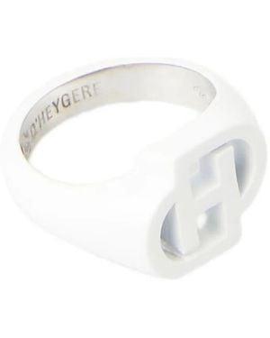 Dheygere Logo Signet Ring - White
