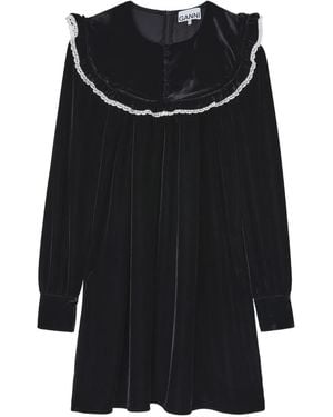 Ganni Velvet Dress - Black