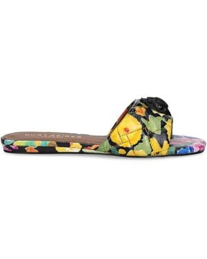 Kurt Geiger Kensington Floral-Print Slip-On Sandals - Green