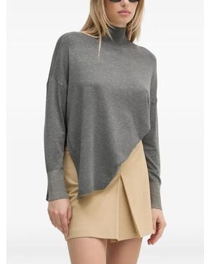 GAUDI High-Neck Asymmetric Jumper - Grey