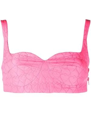 Marco Rambaldi Heart-Print Bralette Top - Pink