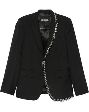 Les Hommes Blazer Con Decorazione A Catena - Nero