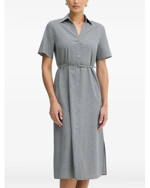 BOSS Belted Shirt Dress - Grey