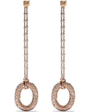 Carolina Bucci 18Kt 'Pave Links' Rotgoldohrringe Mit Diamanten - Weiß