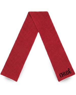 Chloé Écharpe À Logo - Rouge
