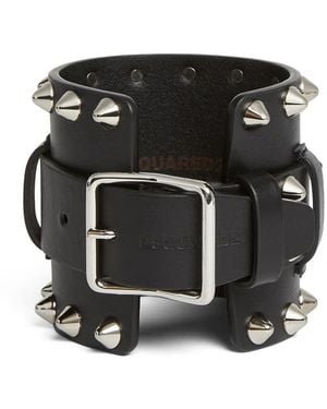 DSquared² Spiked Stud Leather Bracelet - Black