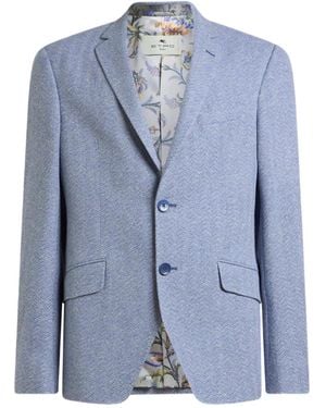 Etro Notched-Lapels Blazer - Blue