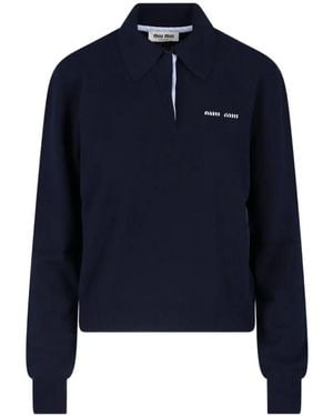 Miu Miu Cashmere Polo Jumper - Blue