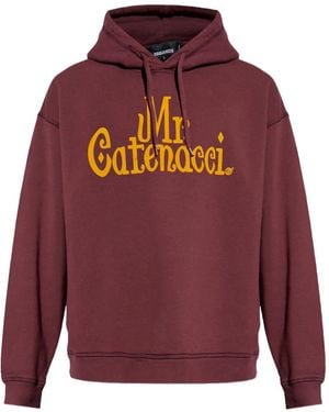 DSquared² Hoodie mit Schriftzug-Print - Rot
