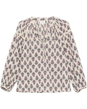 MAISON 123 Blouse Danica À Motif Cachemire - White