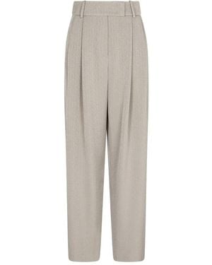 Giorgio Armani Pleated-Front Tailored Pants - White