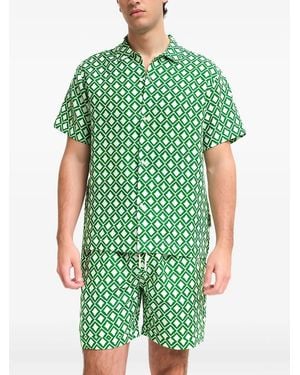 Peninsula Chemise À Motif Géométrique - Vert