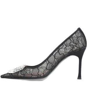 AMINA MUADDI Camelia Crystal-Embellished Pumps - Black