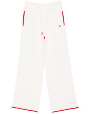 CASABLANCA Contrast-trim waffle-knit trousers - Weiß