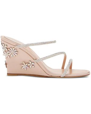 Rene Caovilla Eva Floral Sandals - Pink
