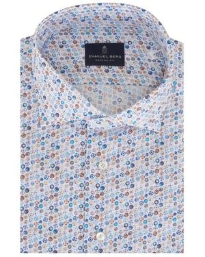 Emanuel Berg Geometric-Print Shirt - Blue