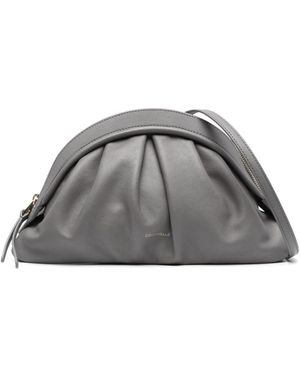 Coccinelle Medium Cheek Leather Clutch Bag - Grey