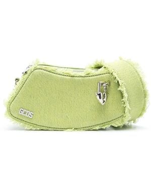 Gcds Comma Curved Denim Shoulder Bag - Green