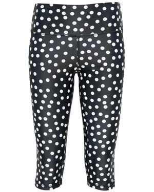 Leslie Amon Pantalones Cortos Capri Con Motivo De Lunares - Negro
