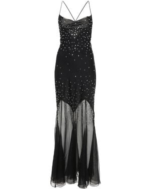 Rabanne Crystal-Embellished Long Dress - Black