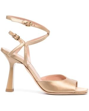 Alberta Ferretti 105Mm Ankle-Strap Sandals - Metallic
