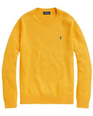 Polo Ralph Lauren Embroidered-Logo Crew-Neck Jumper - Yellow