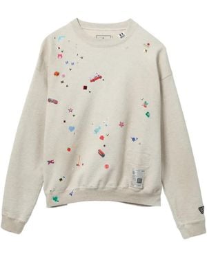 Maison Mihara Yasuhiro Sudadera Con Pegatinas Estampadas - Blanco