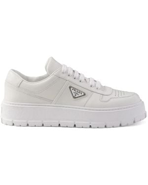 Prada Leather Trainers - White