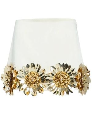retroféte The Gitte Mini-Rok Verfraaid Met Bloemen - Metallic