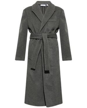 Off-White c/o Virgil Abloh Cashmere Belted Coat - Grey