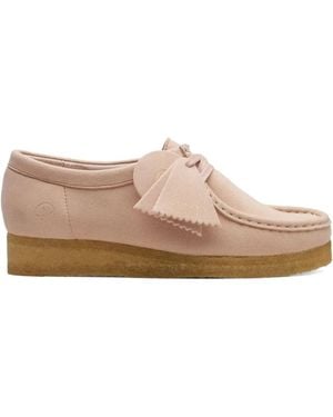 Clarks Suede "Blush" Derby Shoes - Brown