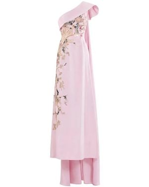 Saiid Kobeisy One-Shoulder Embroidered Evening Dress - Pink