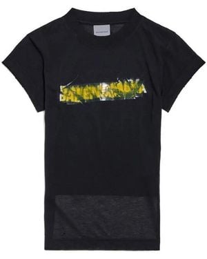Balenciaga Messy Spray Chopped Back T-Shirt - Black