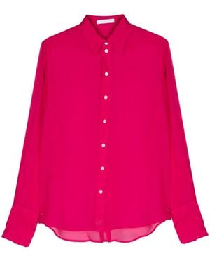 Helmut Lang Semi-Transparentes Seidenhemd - Pink