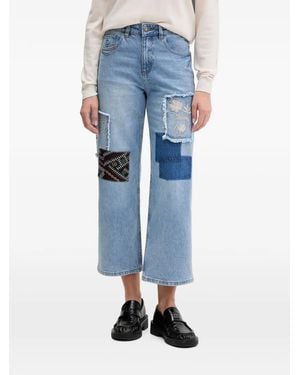 Desigual Jeans Met Patchwork - Blauw