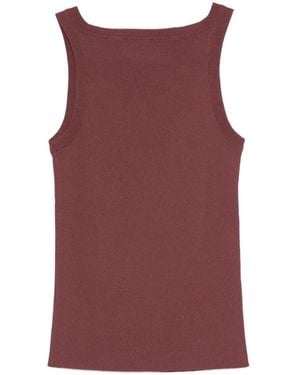 Liviana Conti Ribbed-Knit Top - Purple
