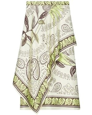 Tory Burch Silk Scarf Wrap Skirt - White