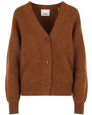 Isabel Marant V-Neck Ribbed Cardigan - Brown