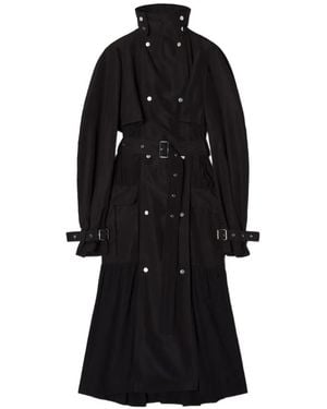 Lanvin Plissierter Mantel Mit Gürtel - Schwarz