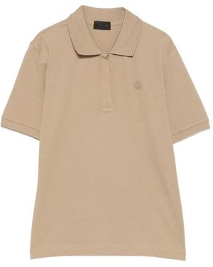 Moncler Poloshirt Mit Logo-Patch - Natur