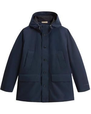 Woolrich Summer Parka Met Capuchon - Blauw