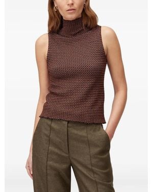 RETORI Jacquard-Knit Sleeveless Top - Brown