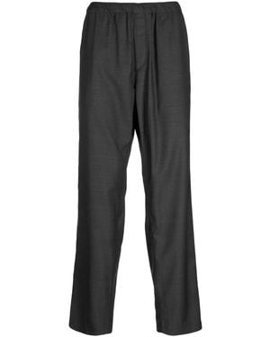 Undercover Elasticated-Waistband Wool Straight-Leg Trousers - Grey