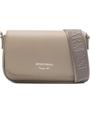 Emporio Armani Logo-Print Crossbody Bag - Grey
