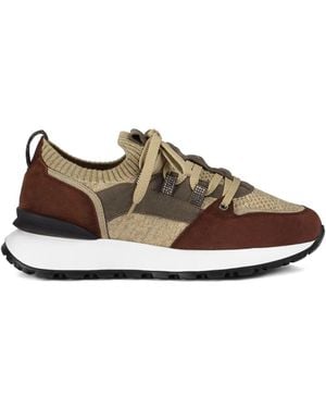 Doucal's Lace-Up Suede Trainers - Brown